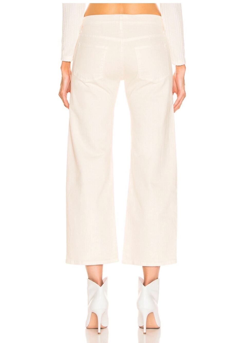 KHAITE Wendell Cropped Jeans Size 25 Cream Beige White Luxury